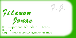 filemon jonas business card